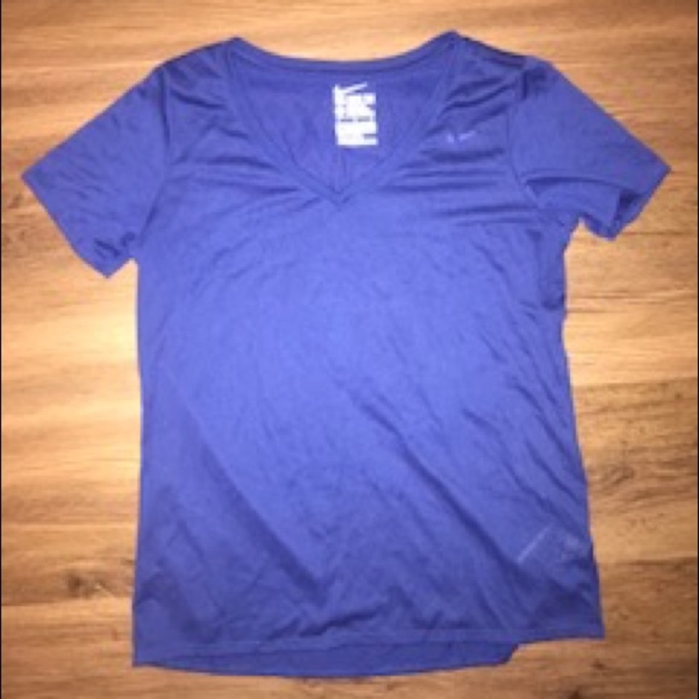 Dark blue nike dri fit v neck